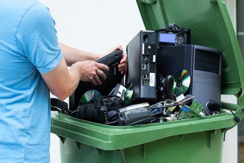 Construction site with waste clearance operations