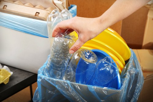 Community members participating in Southgate waste cleanup