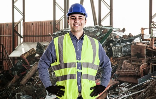 Professional waste clearance equipment in use